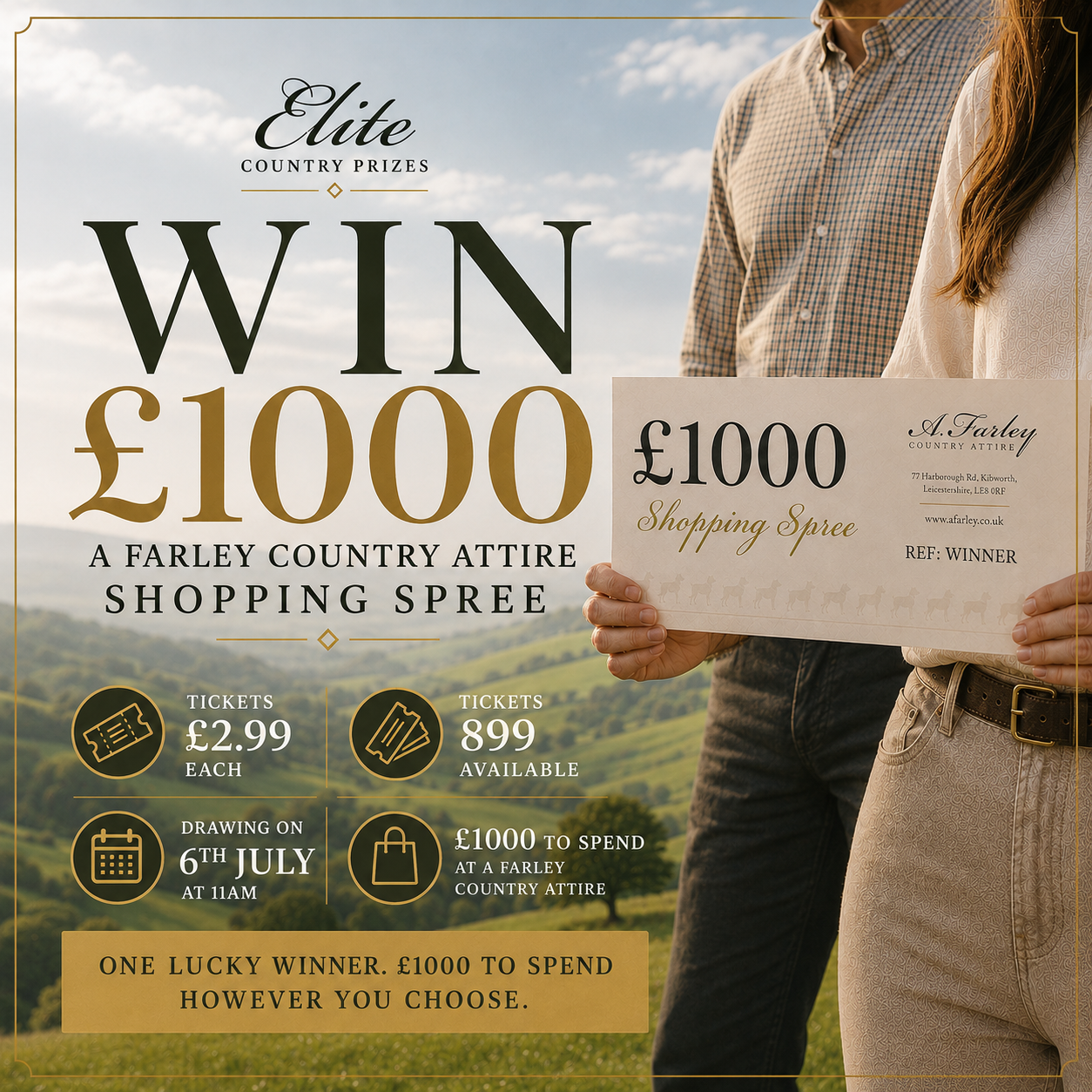 Won a £1000 A Farley Country Attire Shopping Spree