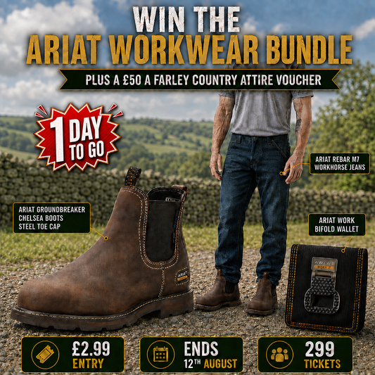 Won The Ariat Workwear Bundle Worth Over £320 - Boots, Jeans, Wallet & Voucher
