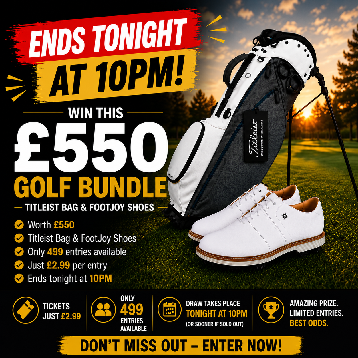 Won - £550 Golf Bundle - Titleist Bag & FootJoy Shoes
