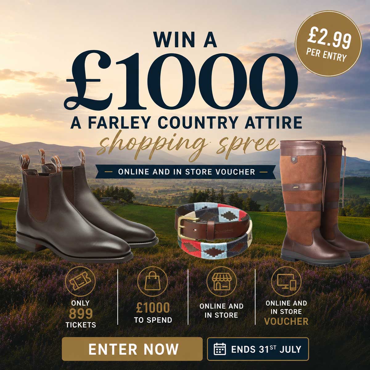 Won a £1000 A Farley Country Attire Shopping Spree